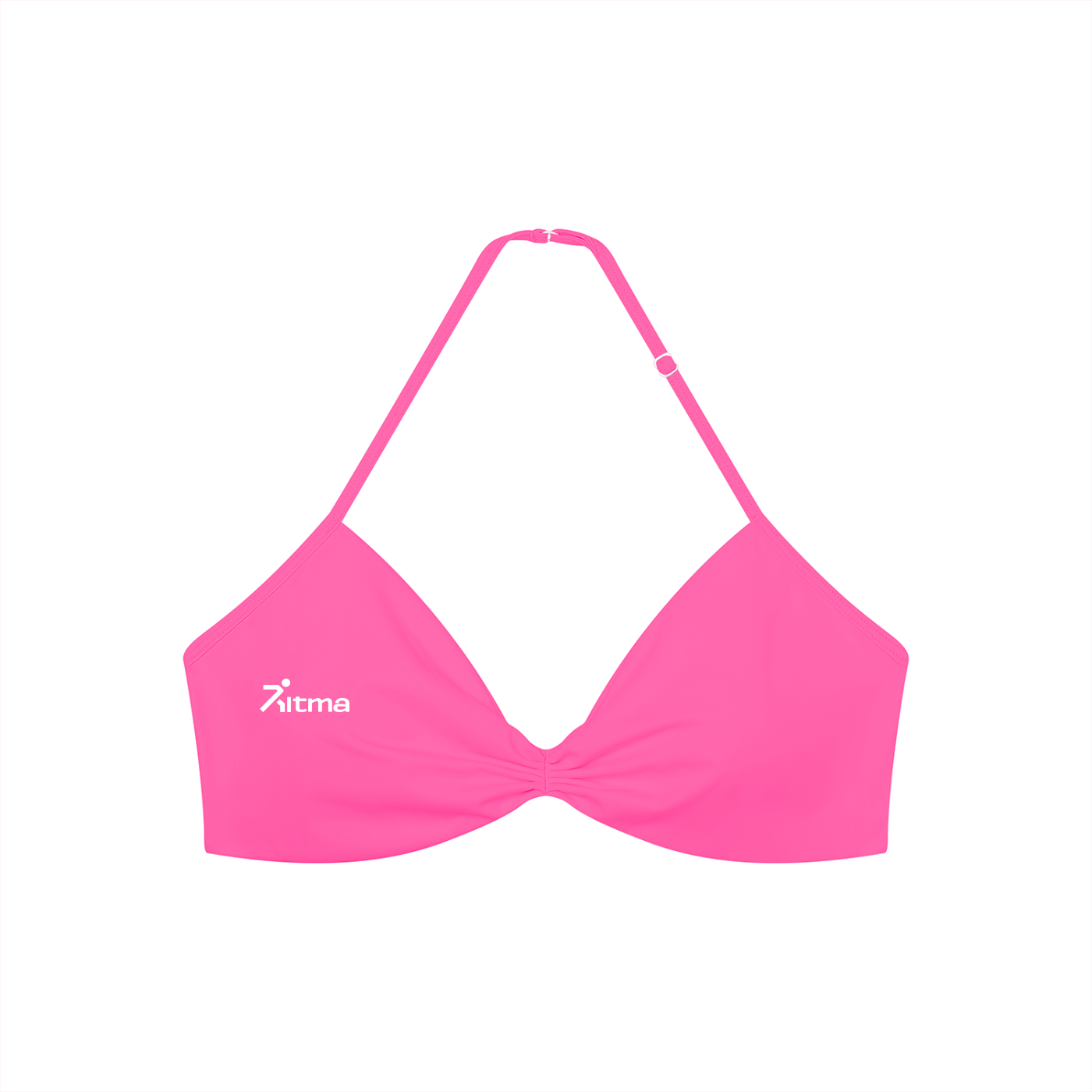 Ruched Halter-Neck Sports Bra