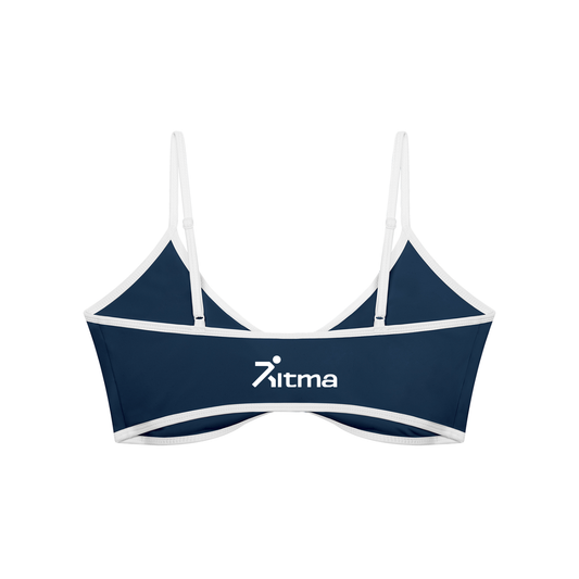 Women's Color Block Ruched V-Neck Sports Bra