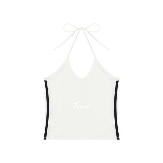 Women's Color Block Halter Crop Tank Top