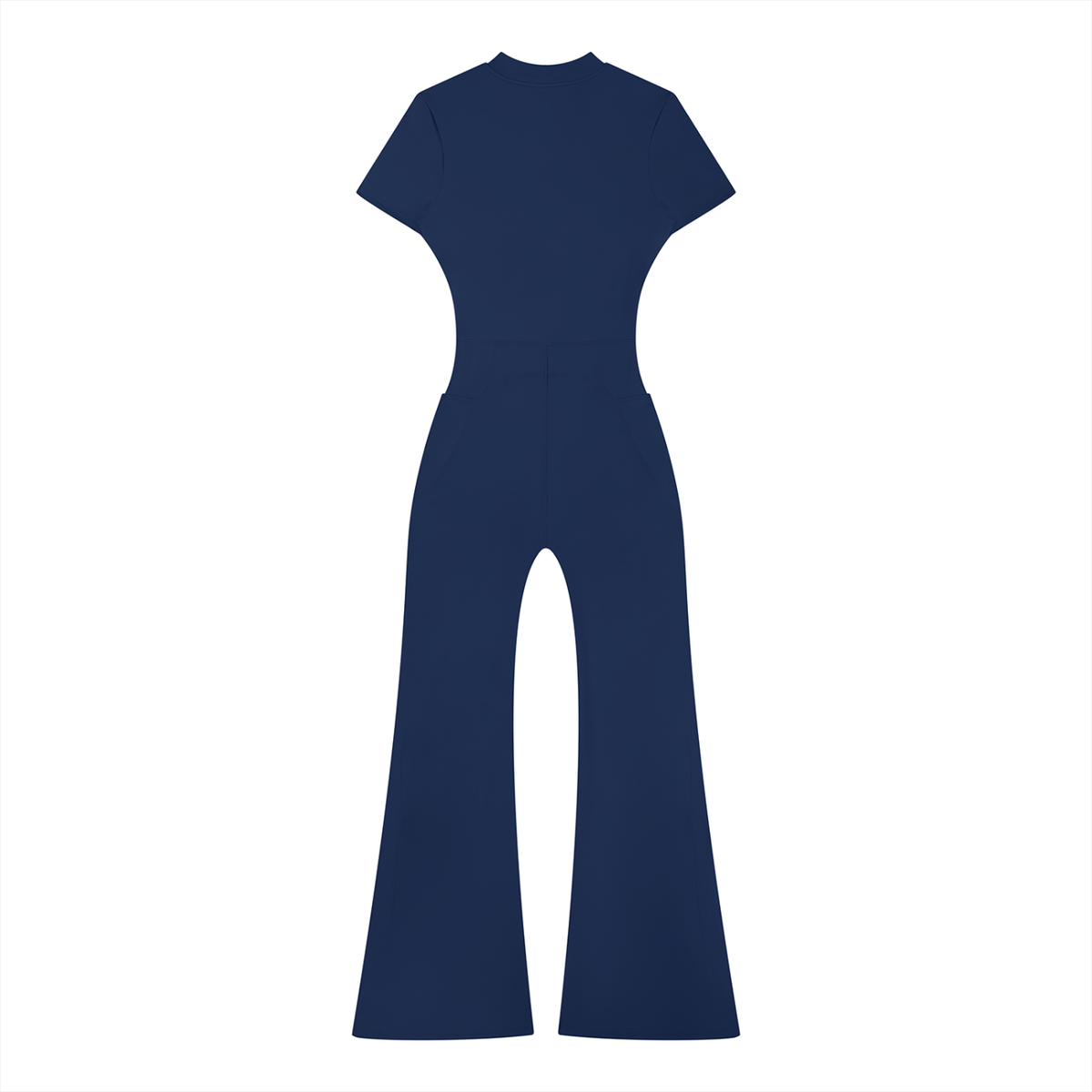 Tight Flared Leg Quarter-Zip Jumpsuit