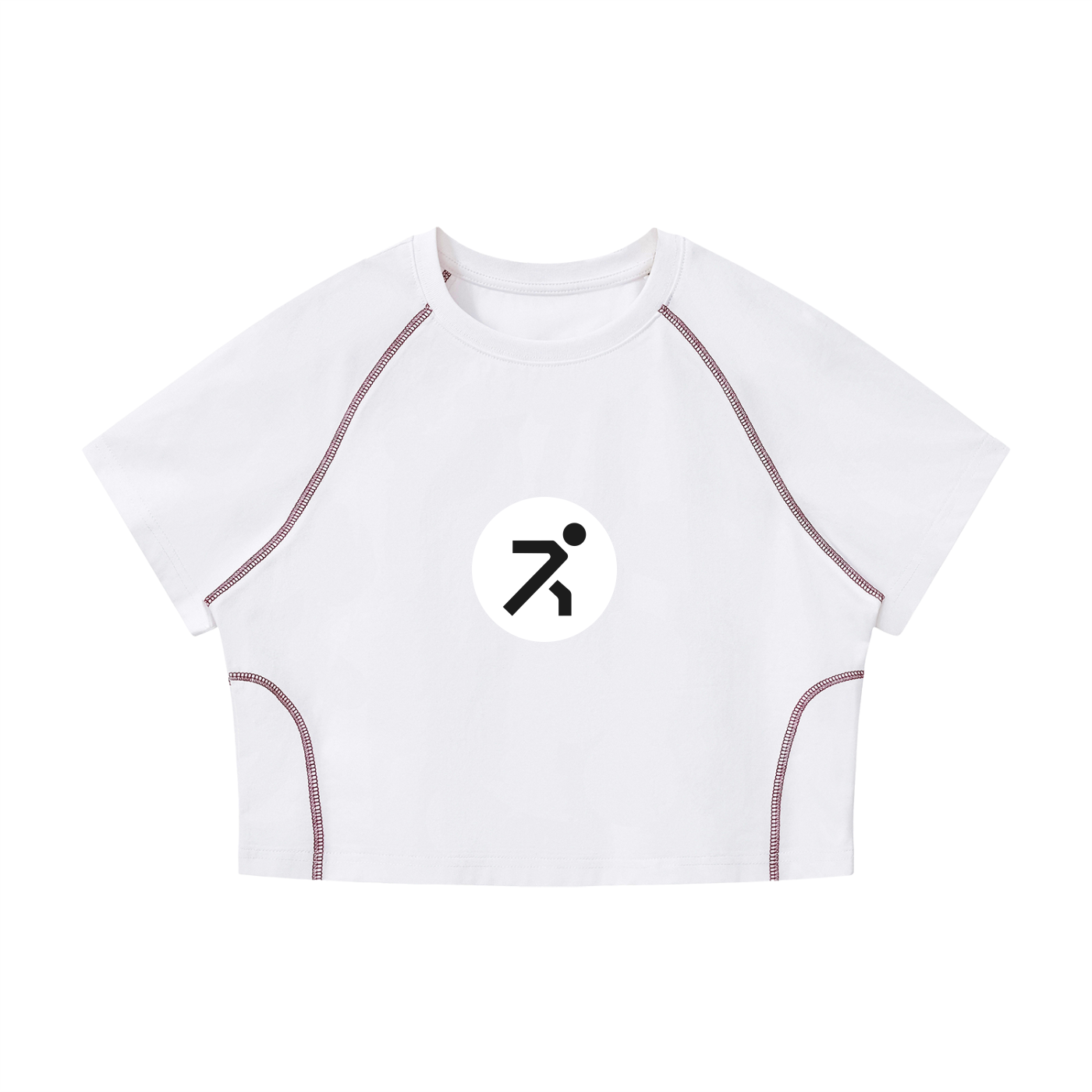 Women's Contrast Stitch Raglan Crop T-Shirt