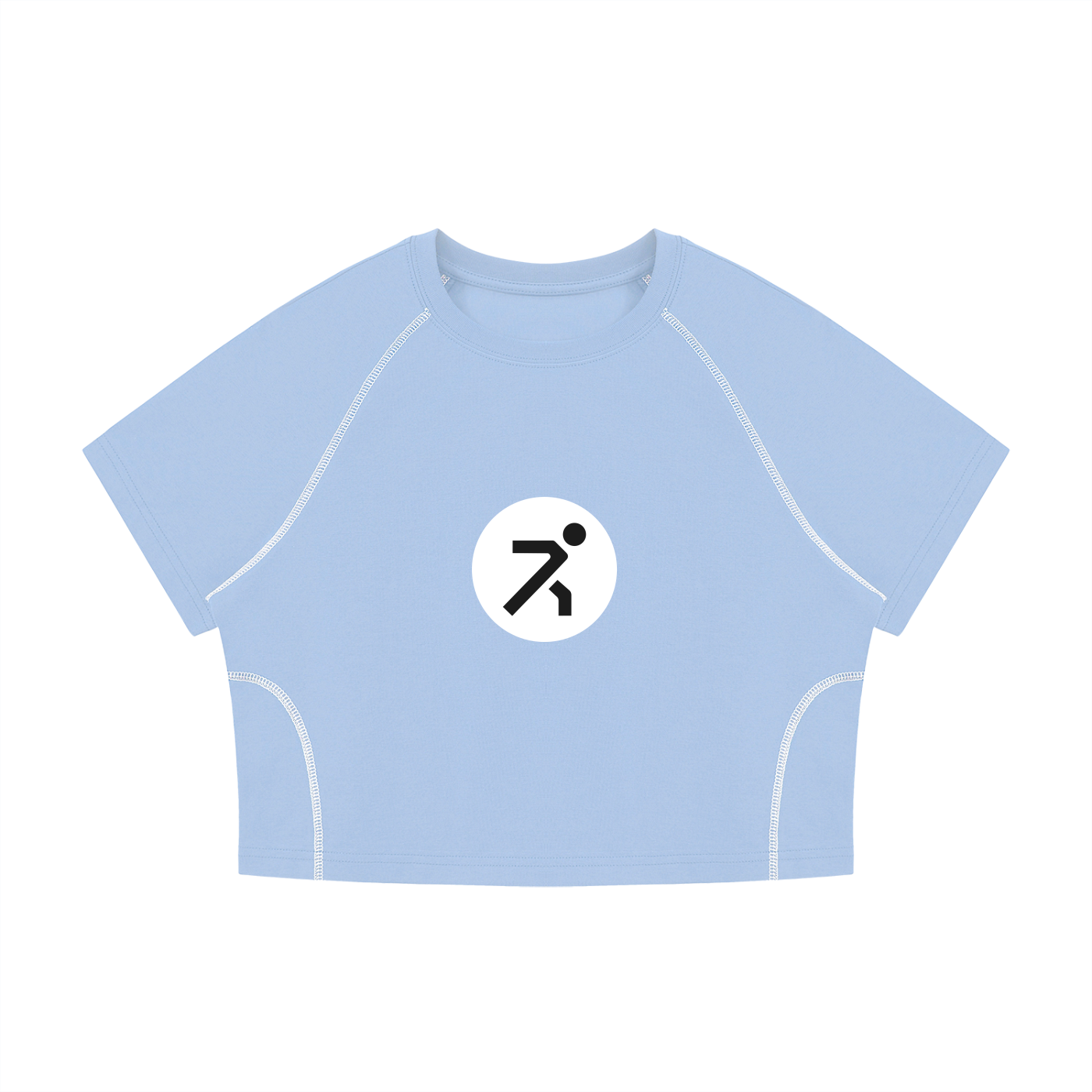 Women's Contrast Stitch Raglan Crop T-Shirt