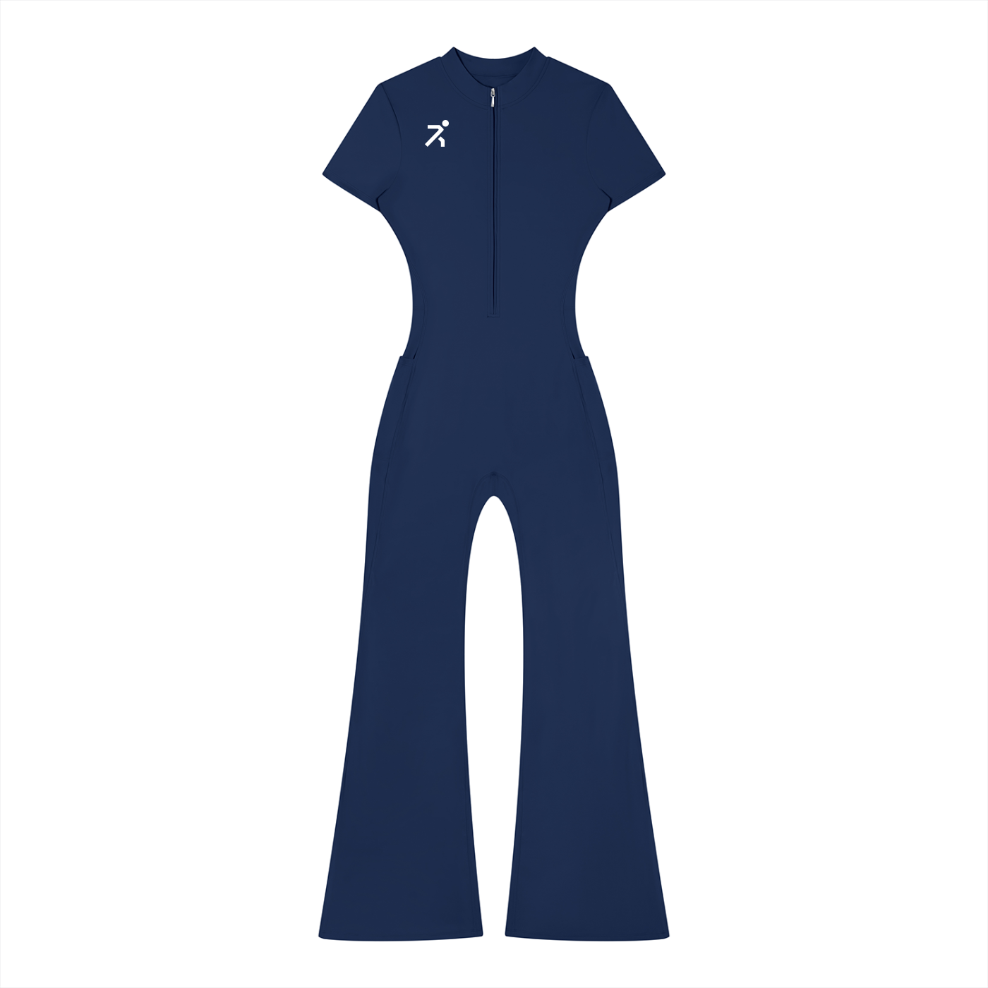 Women’s Tight Flared Leg Quarter-Zip Jumpsuit