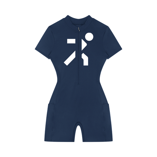 Women's Quarter-Zip Short Sleeve Romper