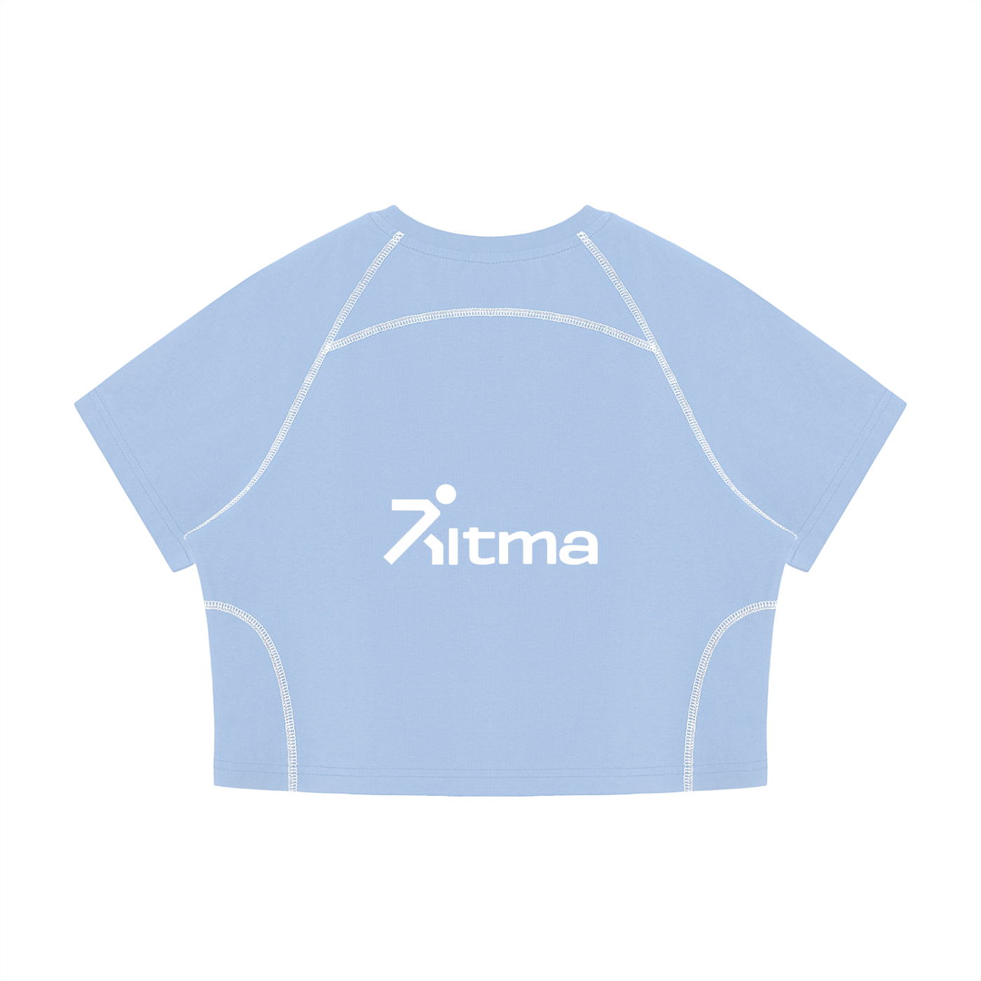 Women's Contrast Stitch Raglan Crop T-Shirt