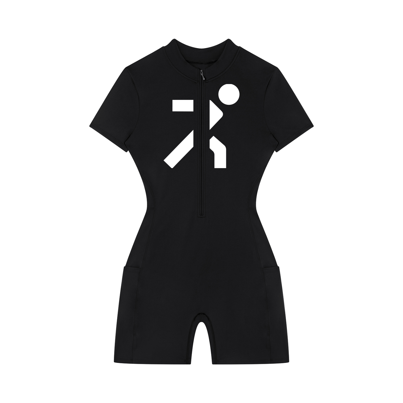 Women's Quarter-Zip Short Sleeve Romper