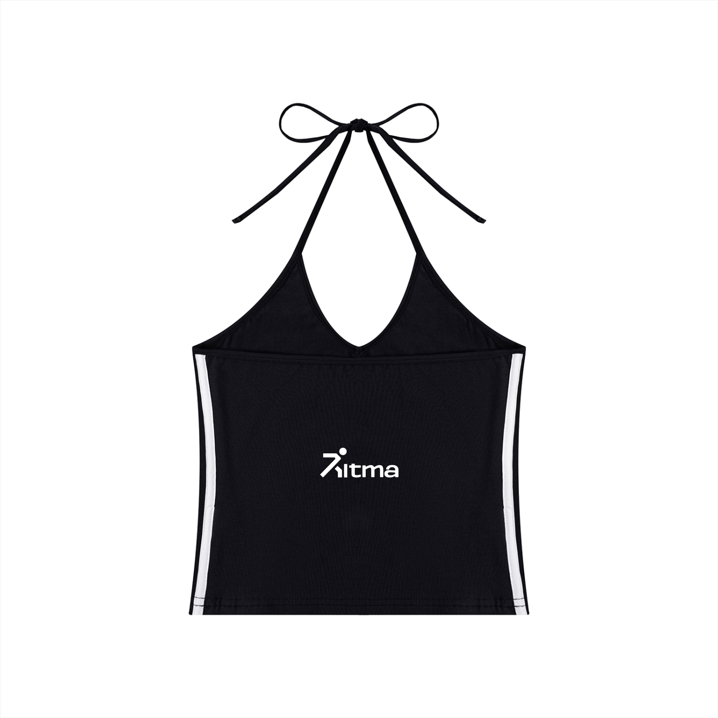 Women's Color Block Halter Crop Tank Top