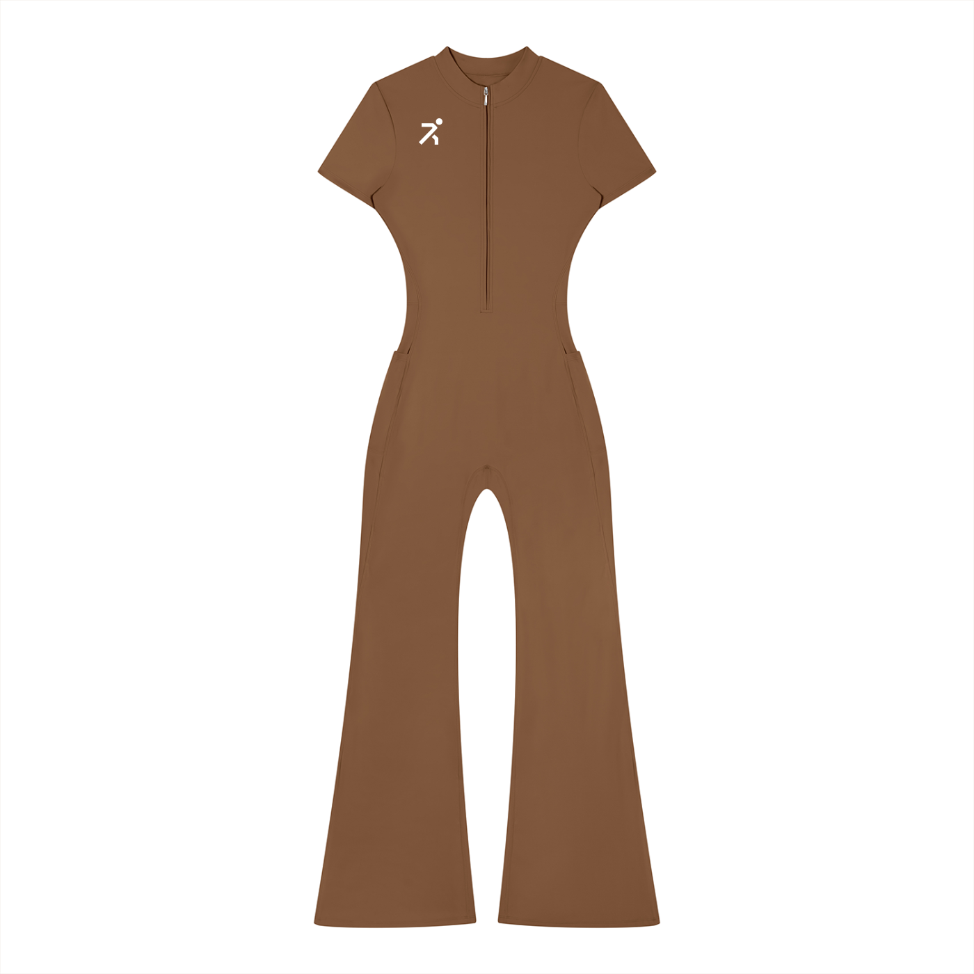 Women’s Tight Flared Leg Quarter-Zip Jumpsuit