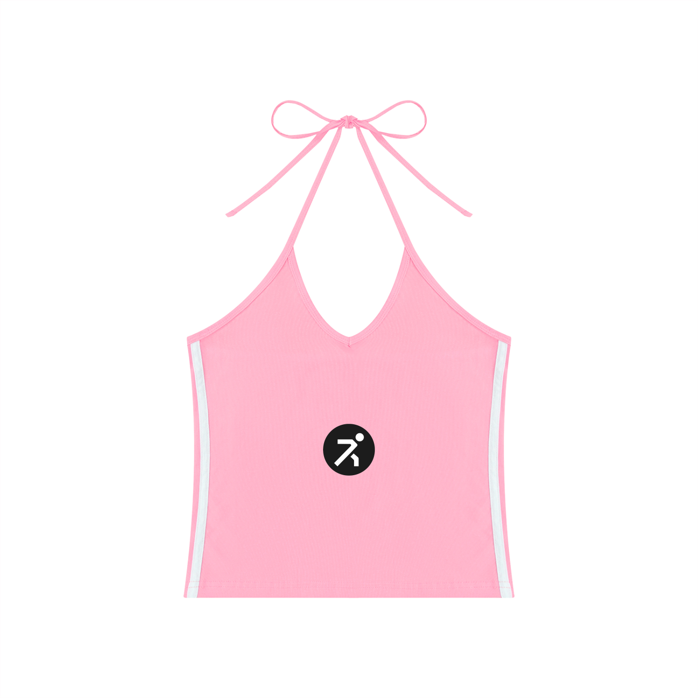 Women's Color Block Halter Crop Tank Top