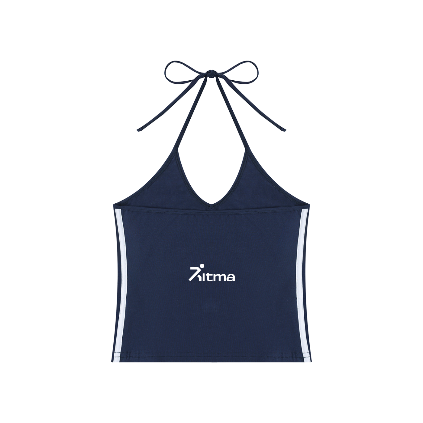 Women's Color Block Halter Crop Tank Top
