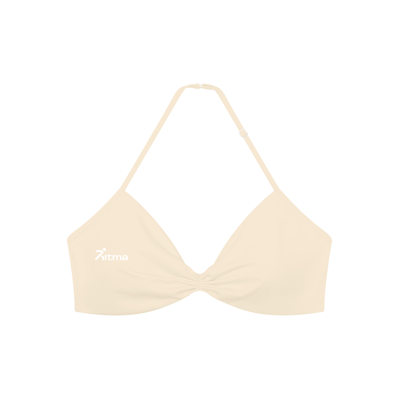 Ruched Halter-Neck Sports Bra