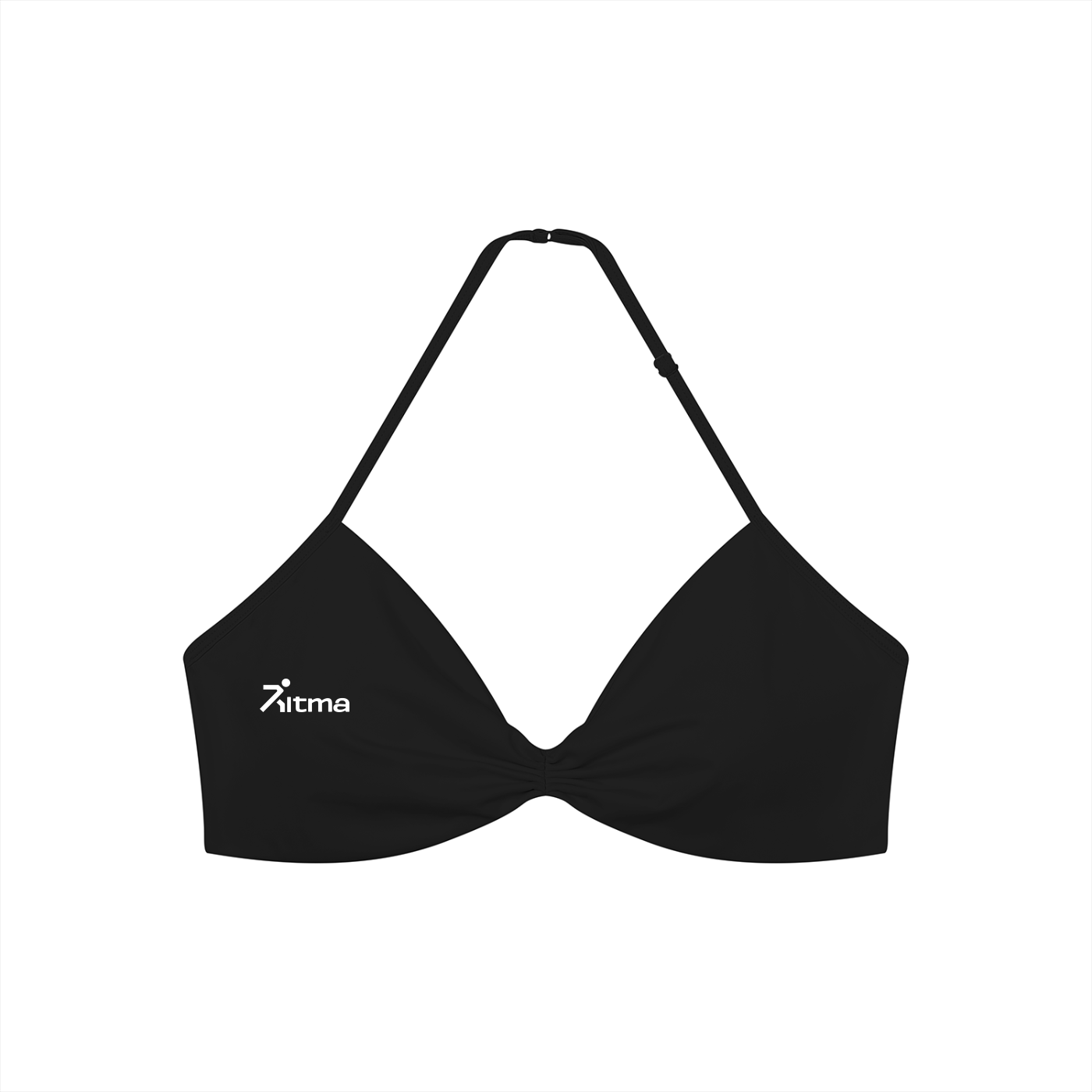 Ruched Halter-Neck Sports Bra