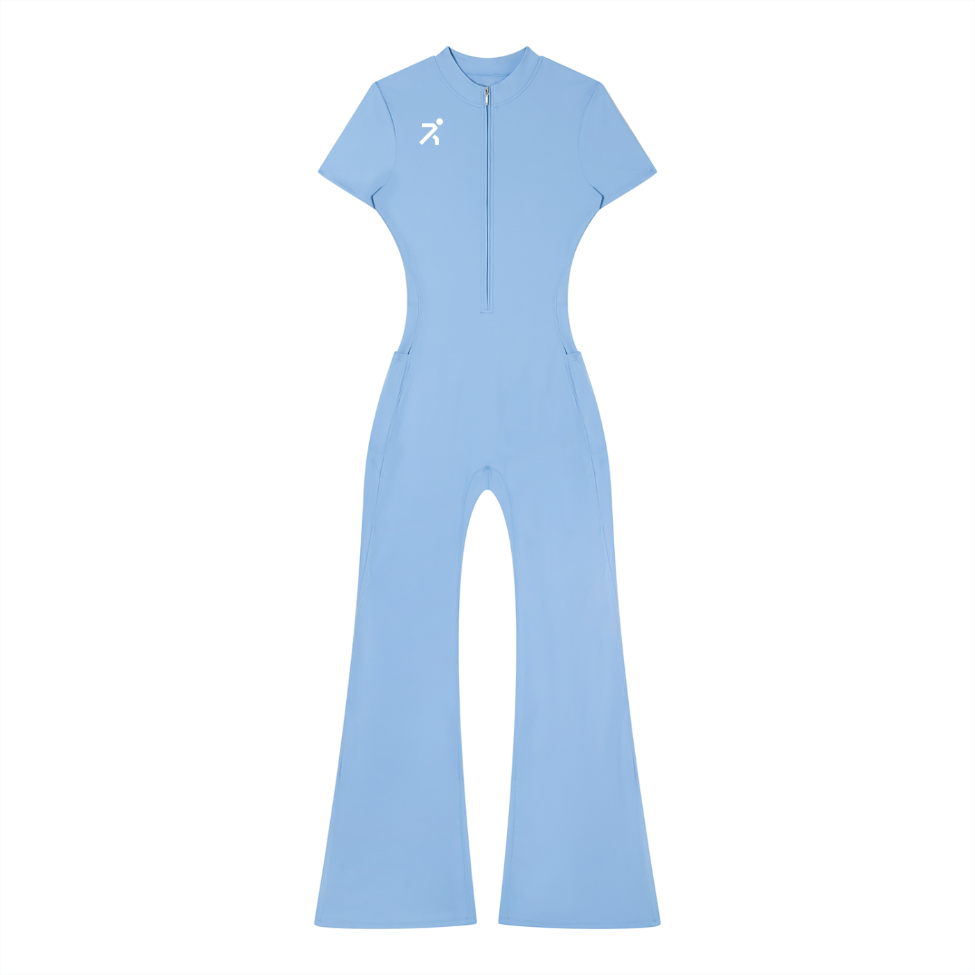 Women’s Tight Flared Leg Quarter-Zip Jumpsuit
