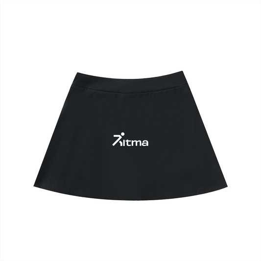 High-Waist Pocketed A-Line Skirt