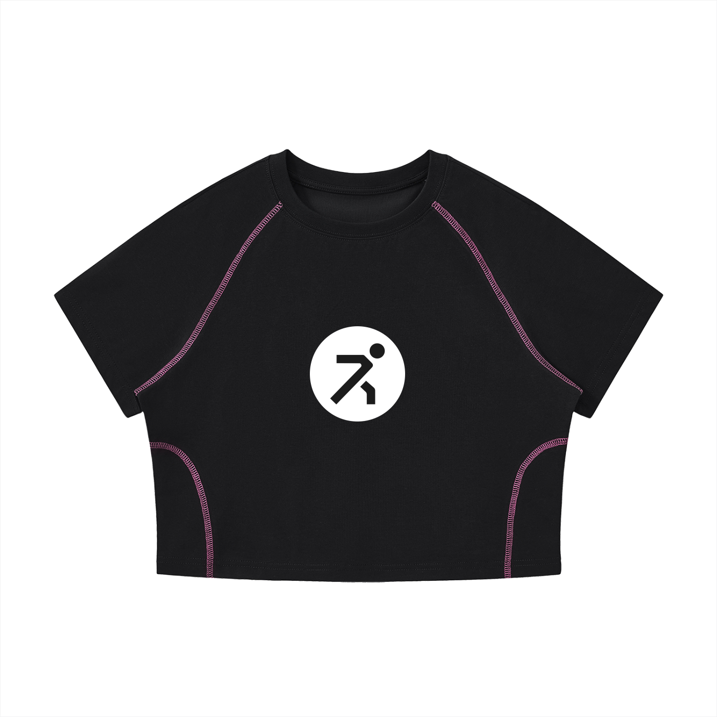 Women's Contrast Stitch Raglan Crop T-Shirt