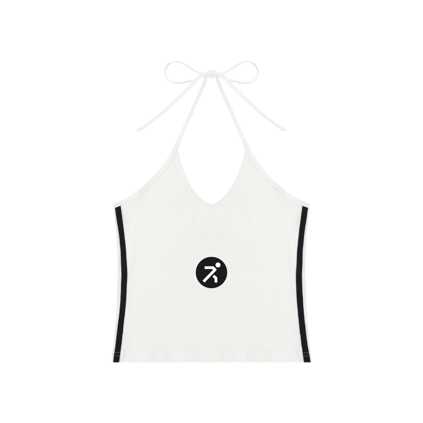 Women's Color Block Halter Crop Tank Top
