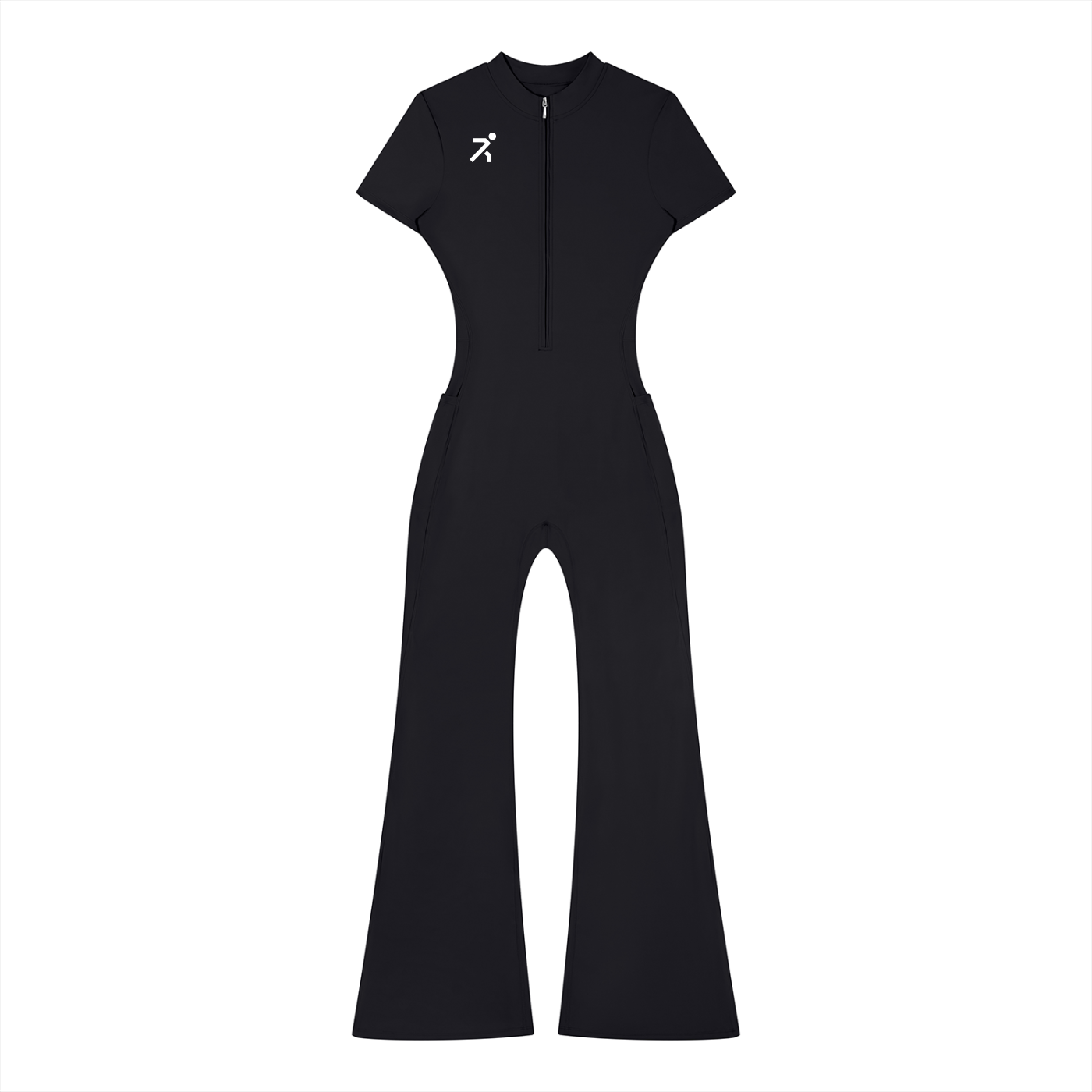 Women’s Tight Flared Leg Quarter-Zip Jumpsuit