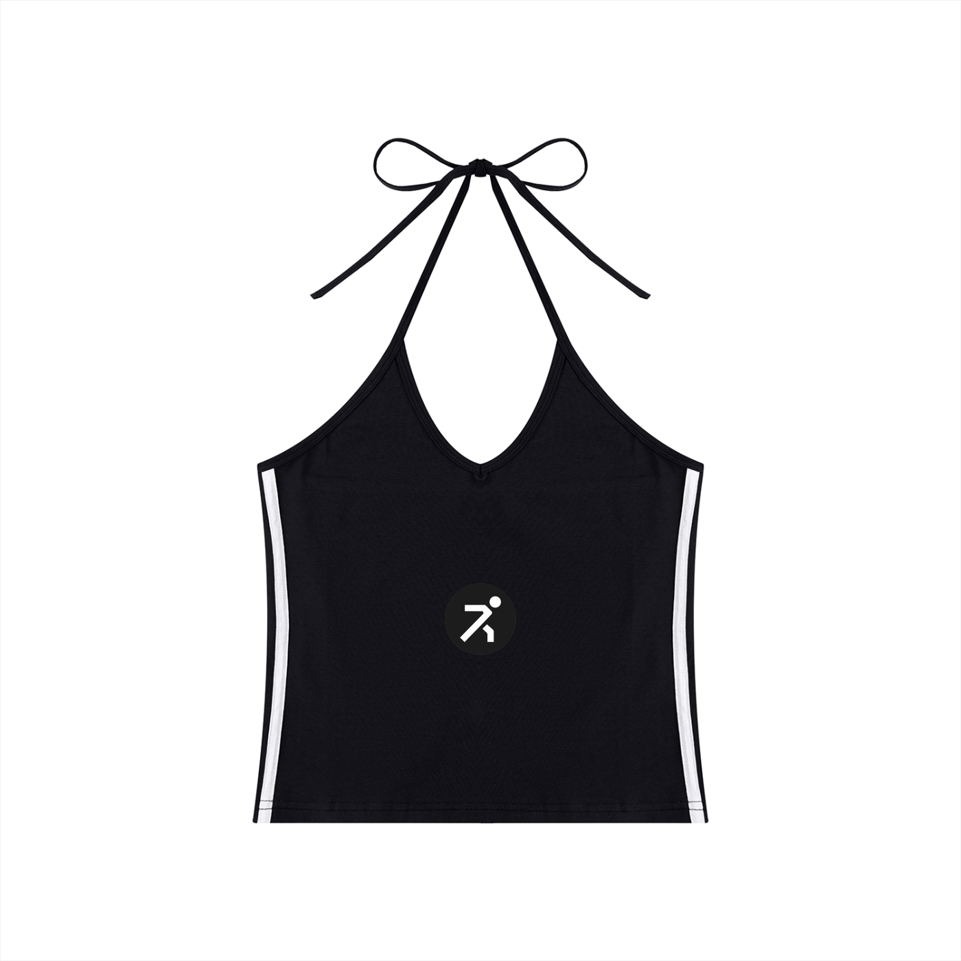 Women's Color Block Halter Crop Tank Top