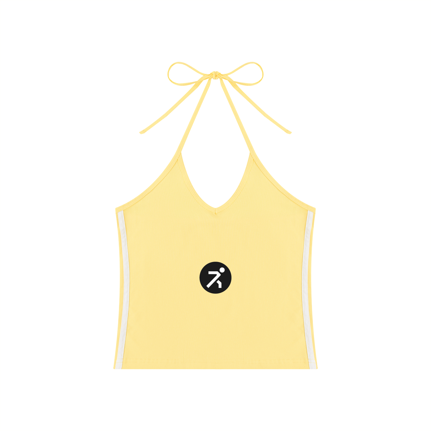 Women's Color Block Halter Crop Tank Top