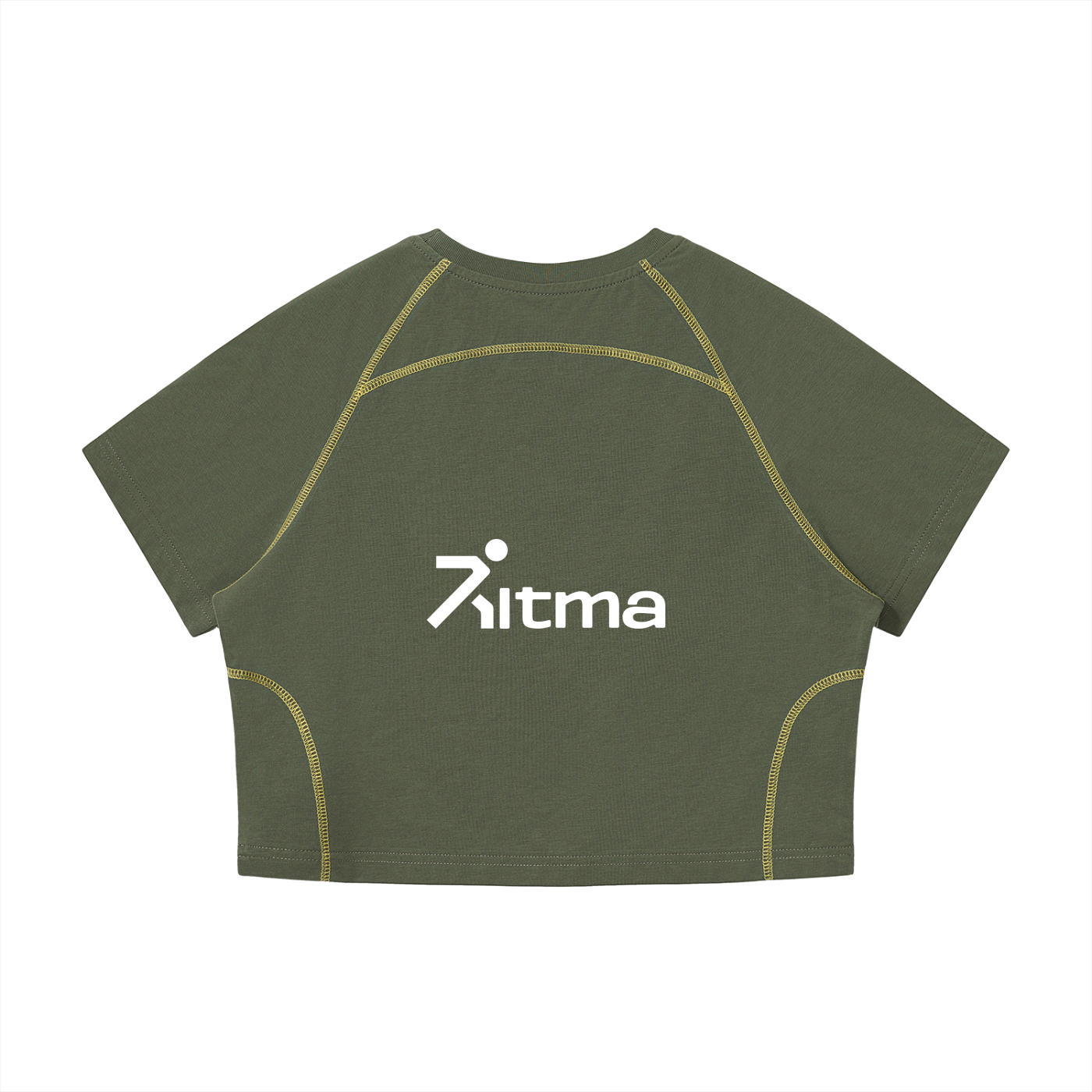 Women's Contrast Stitch Raglan Crop T-Shirt