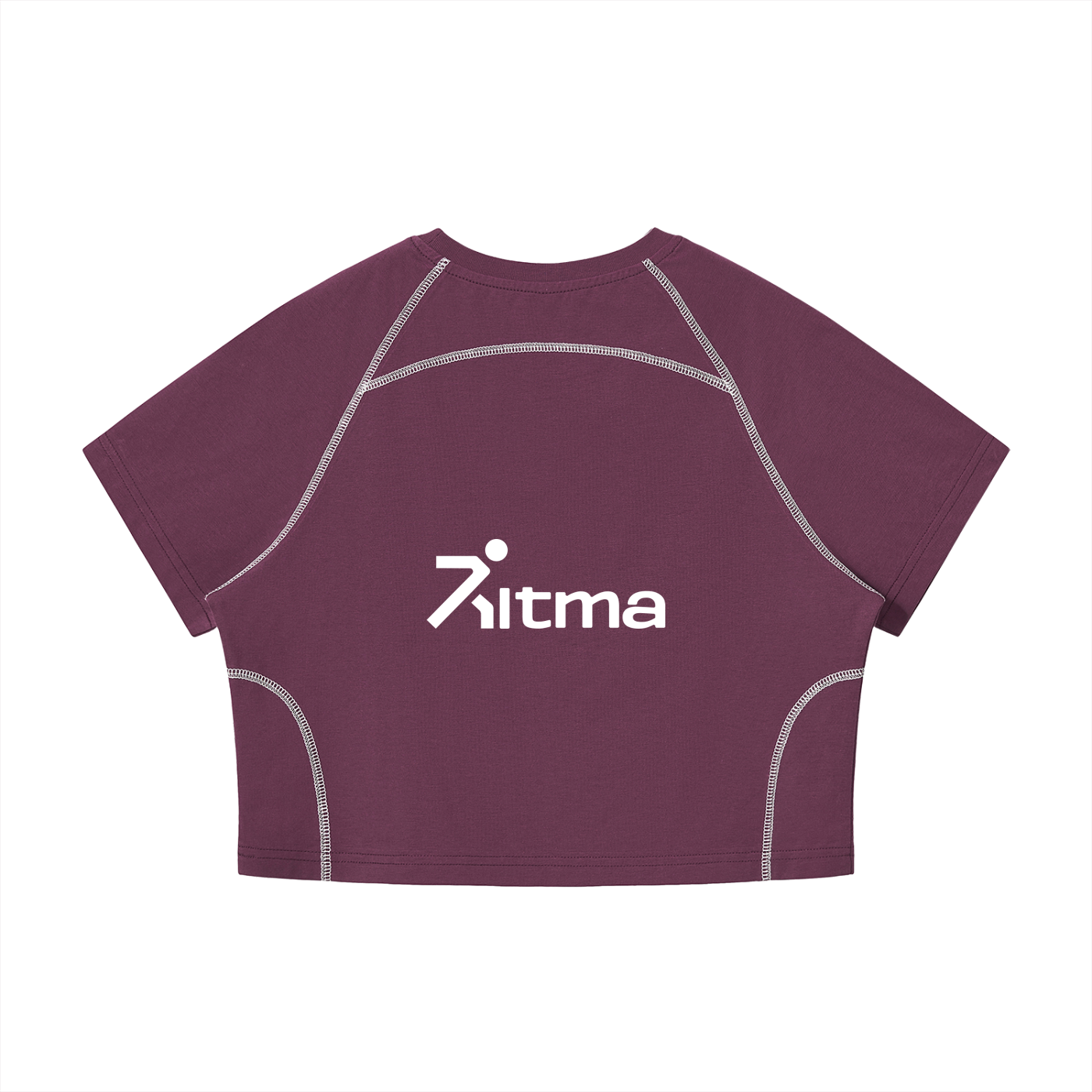 Women's Contrast Stitch Raglan Crop T-Shirt
