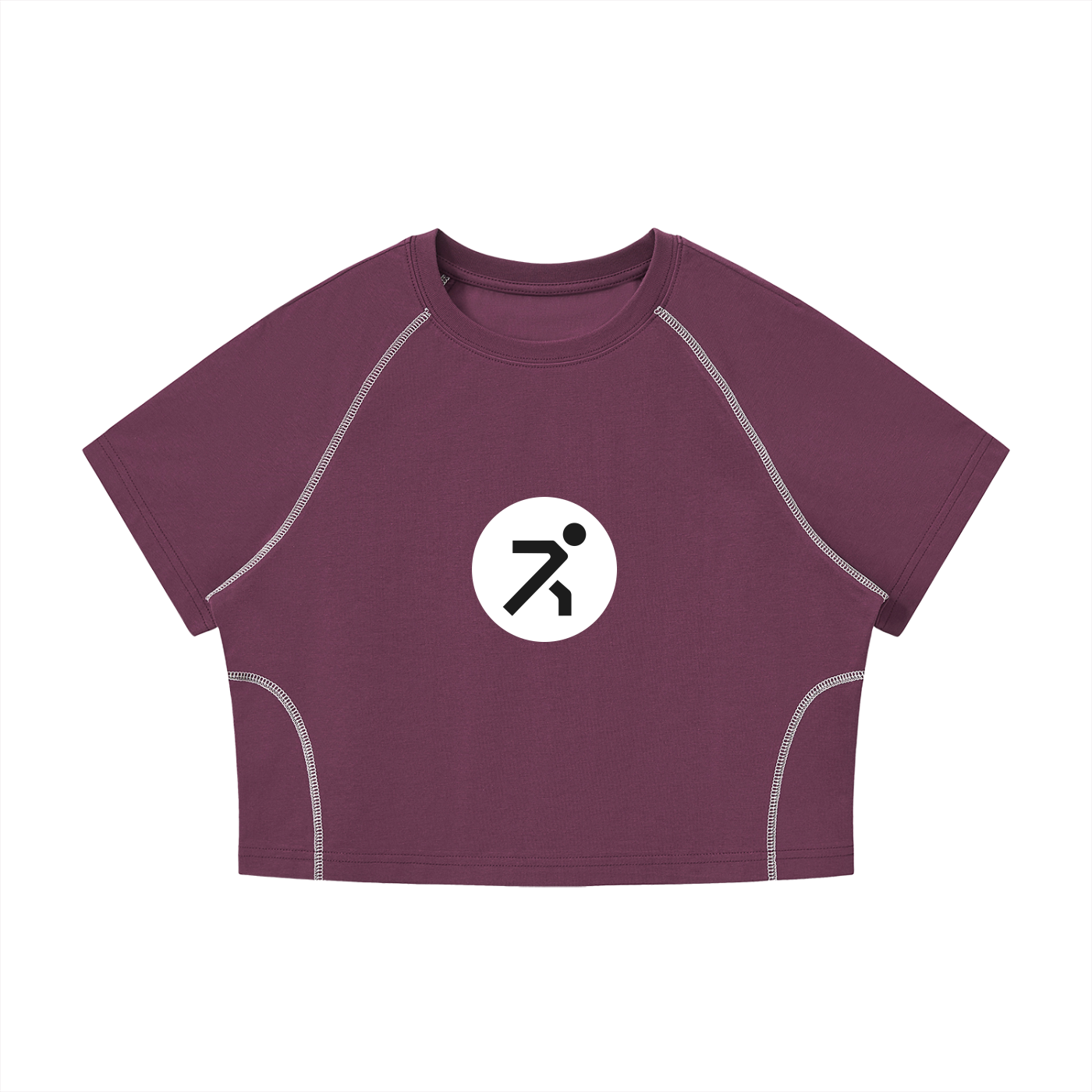 Women's Contrast Stitch Raglan Crop T-Shirt
